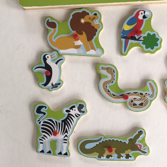 Melissa & Doug Zoo Animal Sounds Wood Puzzle Lion Elephant Zebra Monkey Peguin - Picture 4 of 6